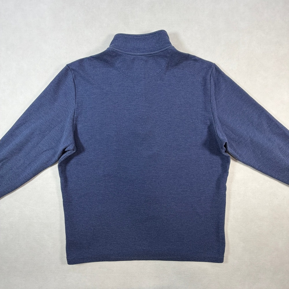 Vineyard Vines Mens XL Quarter Zip Pullover Navy Blue Heathered Pique Sweater - Picture 8 of 12